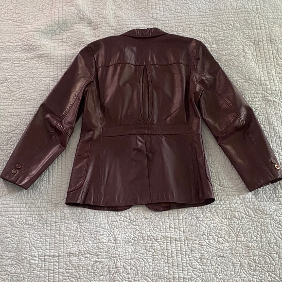JCPenney Rich Brown Leather Blazer - Picture 3 of 4